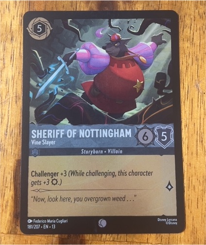 2024 Disney Lorcana #181 Sheriff of Nottingham Vine Slayer — front