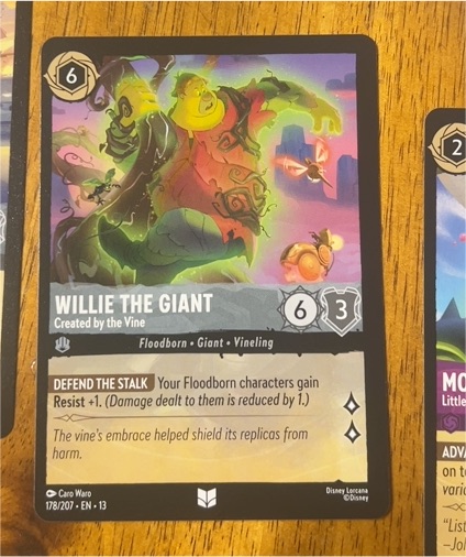 2023 Disney Lorcana Attack of the Vine #178 Willie the Giant - Created by the Vine — front