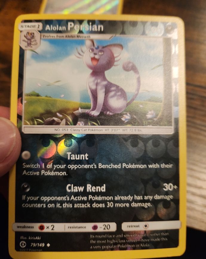 2017 Pokémon Sun & Moon #79 Alolan Persian — front