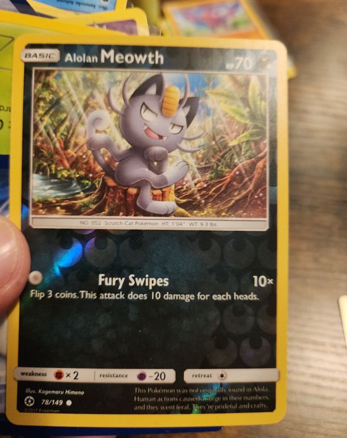 2017 Pokémon Sun & Moon #78 Alolan Meowth — front