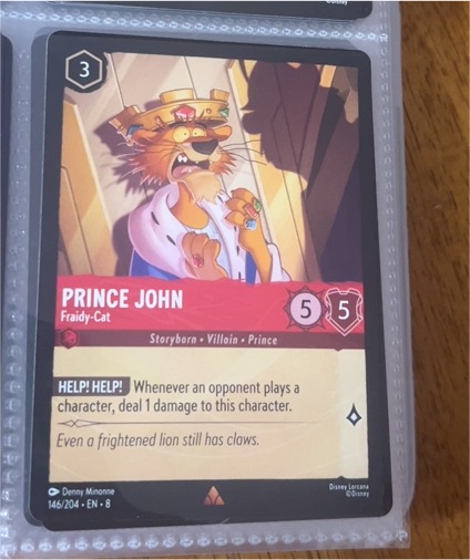 2023 Disney Lorcana Reign of Jafar #146 Prince John Fraidy-Cat — front
