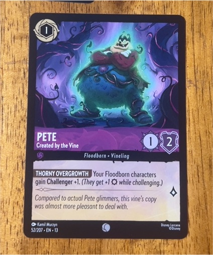 2026 Disney Lorcana Attack of the Vine #52/207 Pete - Created by the Vine — front