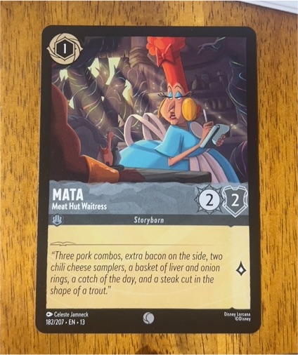 2023 Disney Lorcana Attack of the Vine #182 Mata Meat Hut Waitress — front