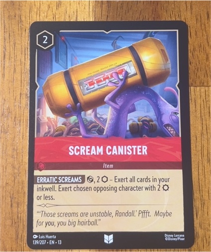 2026 Disney Lorcana #139 Scream Canister — front