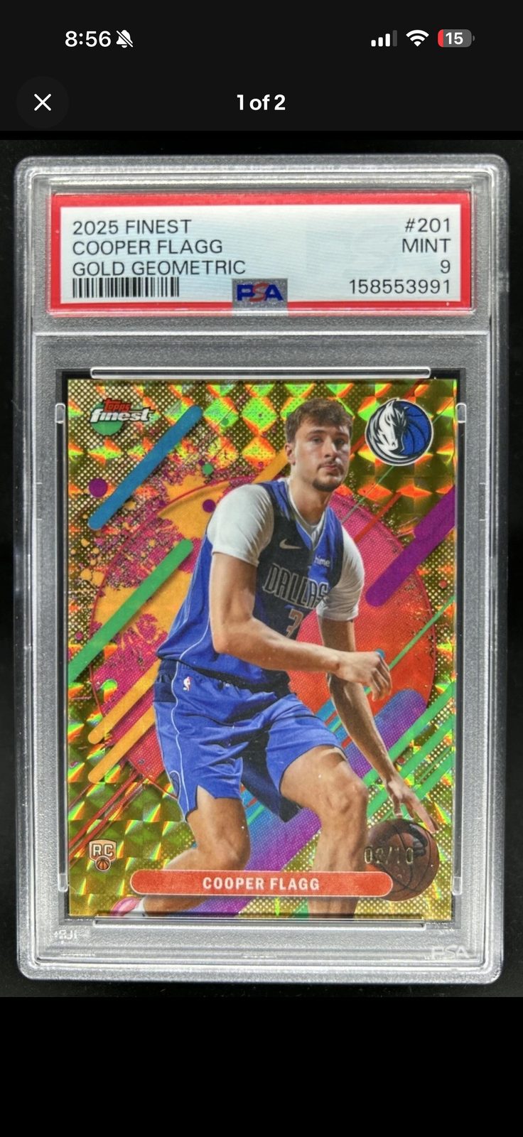 2025 Topps Finest #201 Cooper Flagg Gold Geometric — front