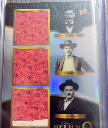 2025 Pieces of the Past Wild West Edition #786 Doc Holliday, Hardin, Cassidy Triple Relic — front