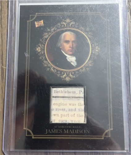2024 Pieces of the Past James Madison Authentic Relic #R-JM1 — front