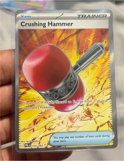 Pokémon TCG 2022 Pitch Black #105 Crushing Hammer — front