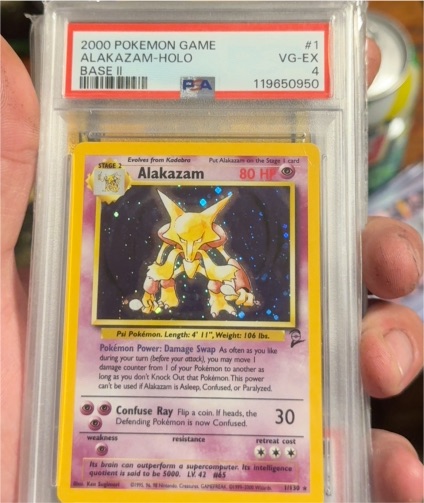 2000 Pokémon Game #1 Alakazam-Holo Base Set II — front