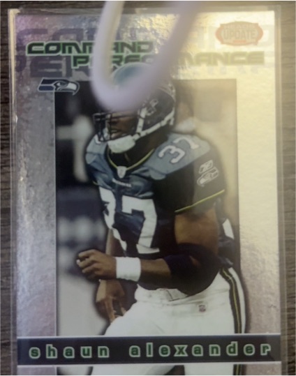 2002 Pacific Heads Update Command Performance #19 Shaun Alexander — front