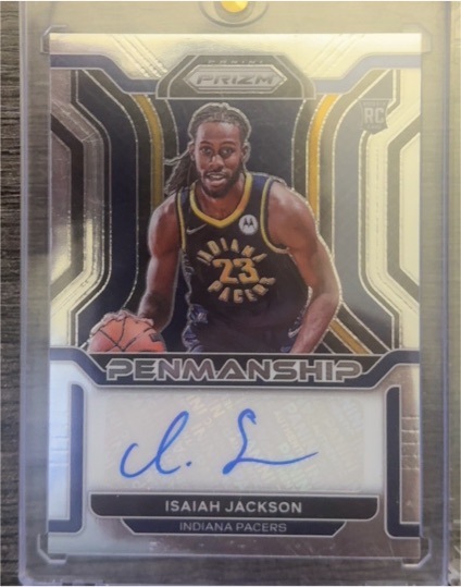 2021-22 Panini Prizm #RP-ISJ Isaiah Jackson Rookie Penmanship — front