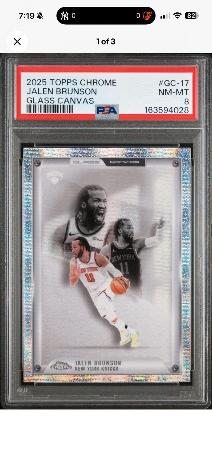 2025 Topps Chrome Glass Canvas #GC-17 Jalen Brunson — front