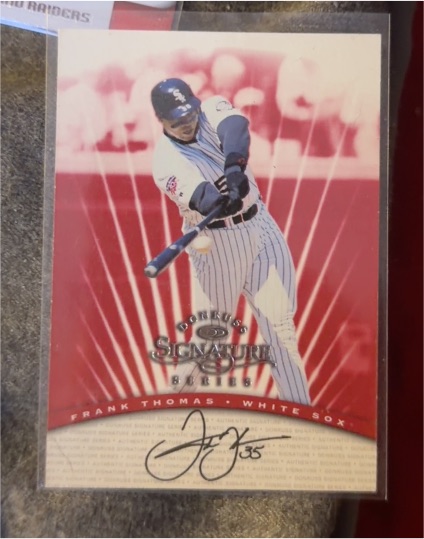 1997 Donruss Signature Series Sample #NNO Frank Thomas — front