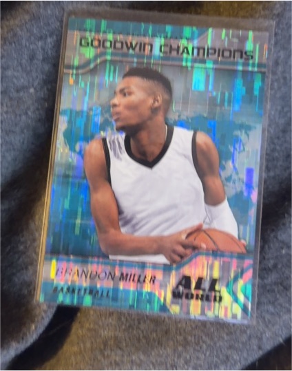 2023 Upper Deck Goodwin Champions #AW-12 Brandon Miller All World Aqua — front