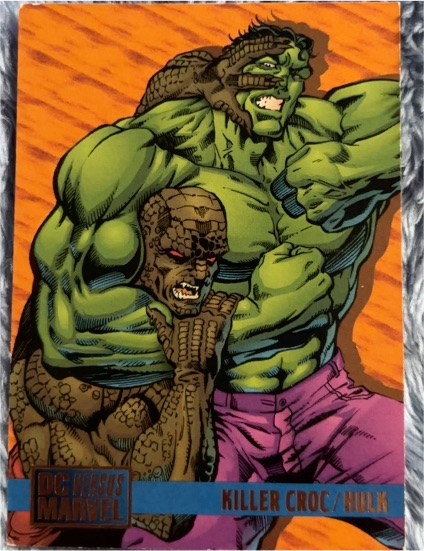 1995 Fleer SkyBox DC Versus Marvel #76 Killer Croc / Hulk — front