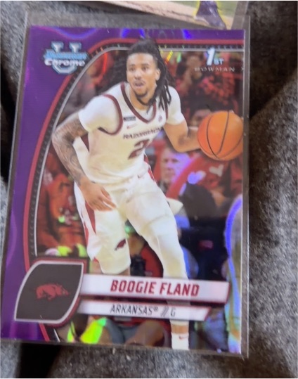 2024-25 Bowman University Chrome #11 Boogie Fland Purple Lava — front