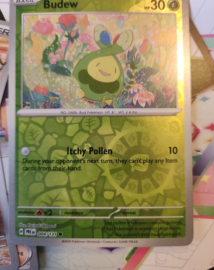 2025 Pokémon Prismatic Evolutions #004 Budew — front