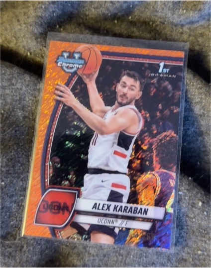 2024-25 Bowman University Chrome #100 Alex Karaban Purple Lava Refractor — front