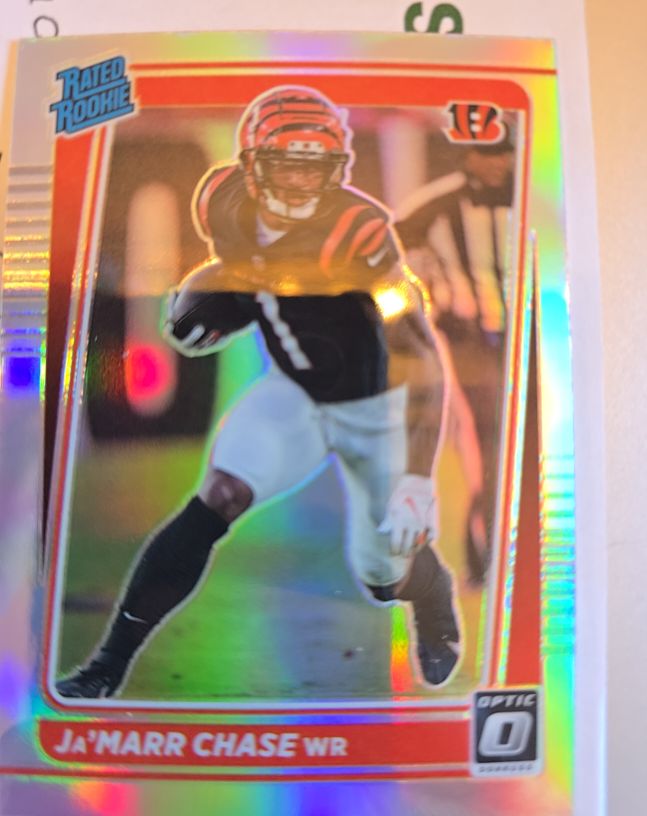 2021 Panini Donruss Optic #207 Ja'Marr Chase Rated Rookie Silver Prizm — front