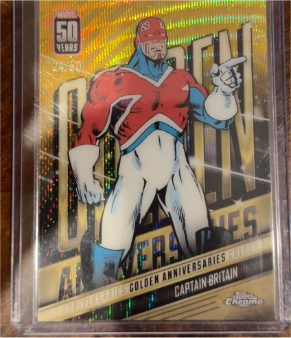2026 Topps Chrome Marvel Comics Golden Anniversaries #GA-05 Captain Britain — front