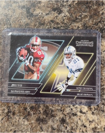 2022 Panini Contenders Contenders Series #CS-RS Jerry Rice, Deion Sanders — front