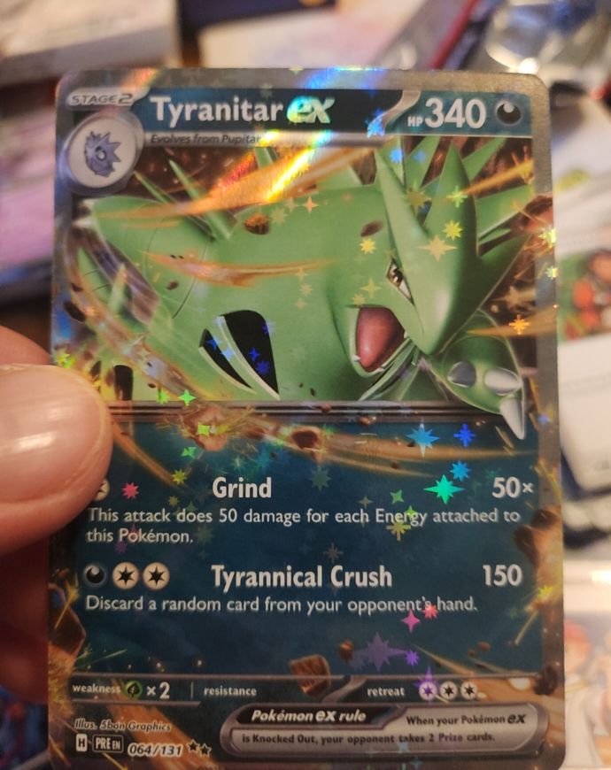 2025 Pokémon S&V Prismatic Evolutions #064 Tyranitar ex — front