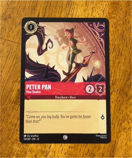 Disney Lorcana 1st Chapter #131 Peter Pan Vine Duelist — front