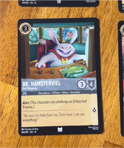 2023 Disney Lorcana #184 Dr. Hamsterviel Evil Observer — front