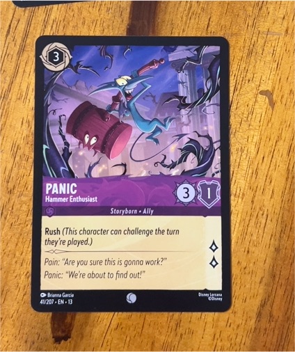 2026 Disney Lorcana #41/207 Panic - Hammer Enthusiast — front