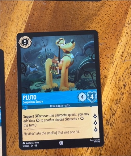 2023 Disney Lorcana #161 Pluto Suspicious Sentry — front