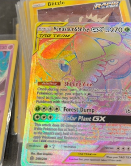 2019 Pokémon TCG SM Cosmic Eclipse #249 Venusaur & Snivy GX — front