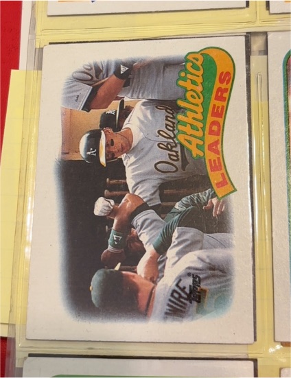 1989 Topps #639 Oakland Athletics Team Leaders — front