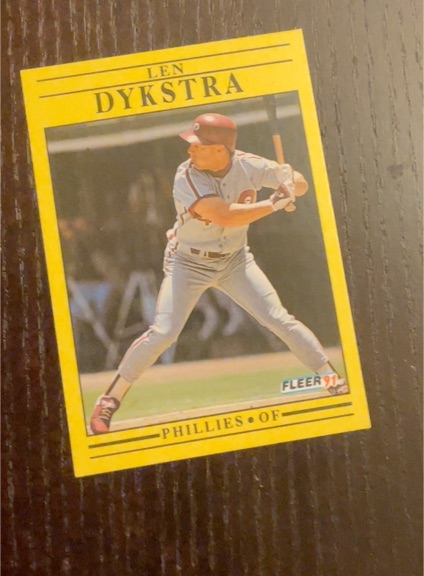 1991 Fleer #395 Len Dykstra — front