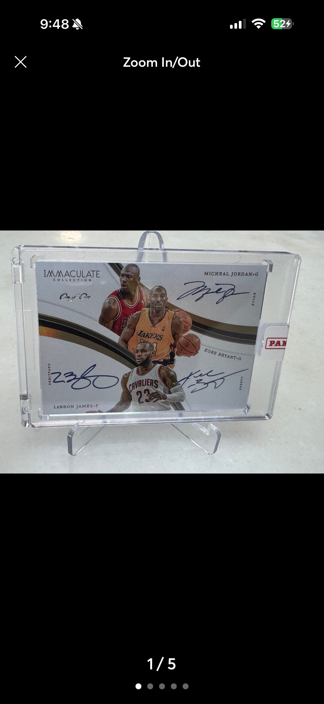 2015 Panini Immaculate Collection Triple Auto Michael Jordan/Kobe Bryant/LeBron James — front