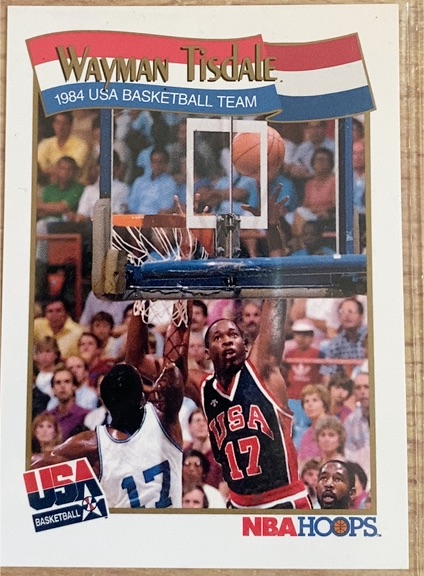 1991-92 NBA Hoops #563 Wayman Tisdale 1984 USA Basketball Team — front