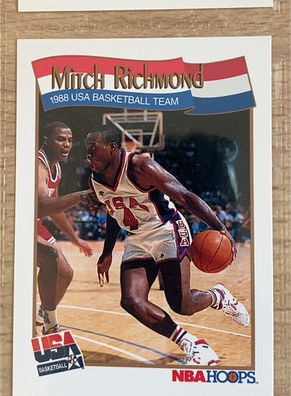 1991 NBA Hoops #573 Mitch Richmond 1988 USA Basketball Team — front