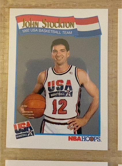 1991-92 NBA Hoops #584 John Stockton USA Basketball Olympic Team — front