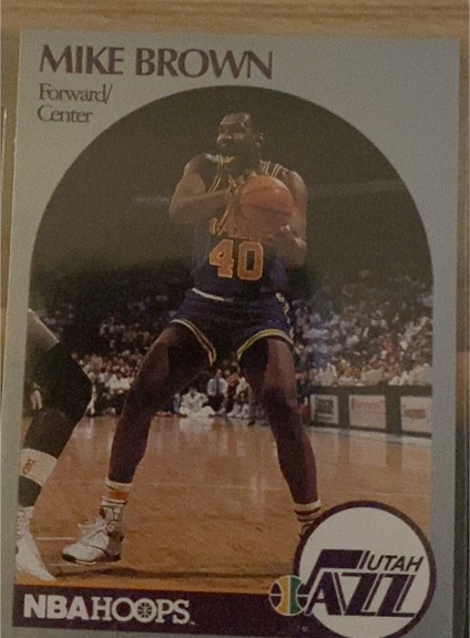 1990 NBA Hoops #286 Mike Brown Utah Jazz — front