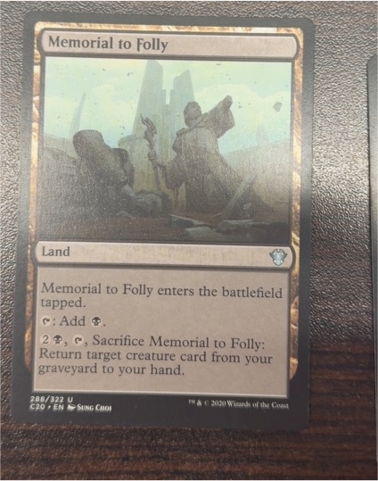 2020 Magic: The Gathering #288 Memorial to Folly — front