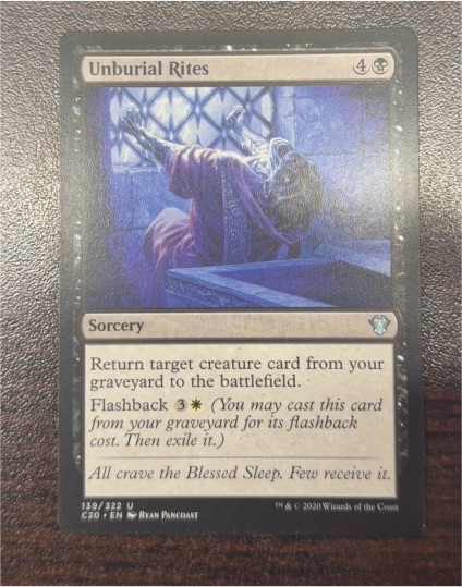 2020 Magic: The Gathering #139 Unburial Rites — front