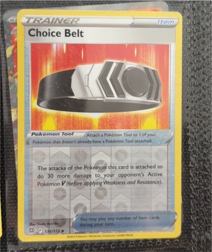 2022 Pokémon Brilliant Stars #135 Choice Belt — front