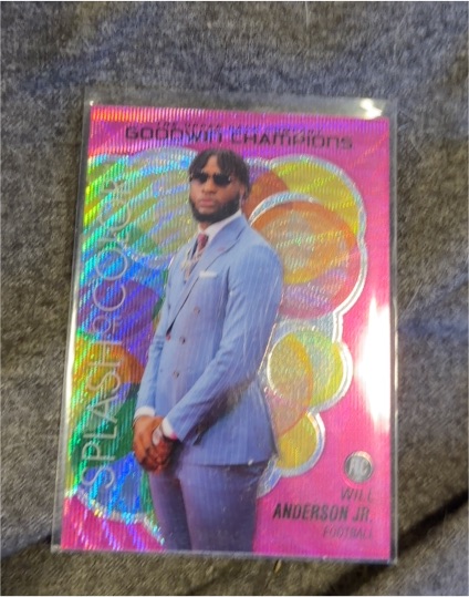 2023 Upper Deck Goodwin Champions #SCP-80 Will Anderson Jr. Splash of Color Pink Wave — front