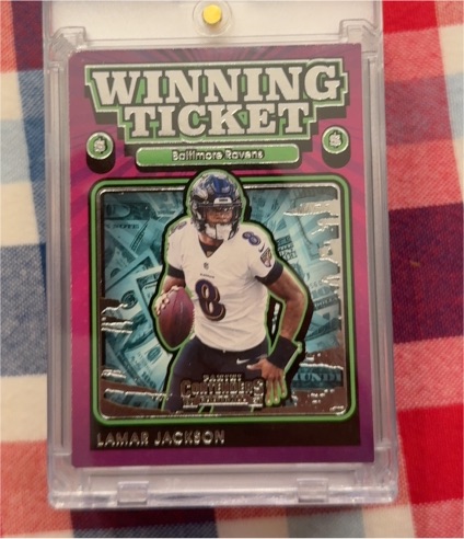 2021 Panini Contenders #WT-LJA Lamar Jackson Winning Ticket — front