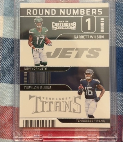 2022 Panini Contenders Round Numbers #RN-WB Garrett Wilson / Treylon Burks — front