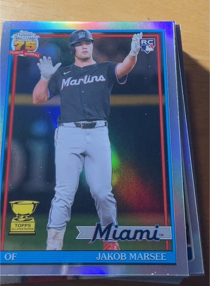 2026 Topps Chrome 1991 Insert #91CB-28 Jakob Marsee Refractor RC — front