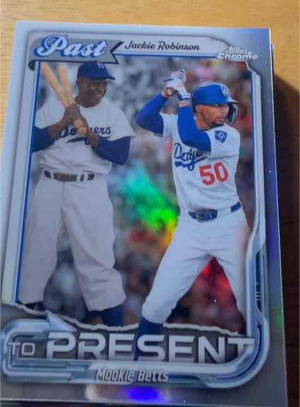 2026 Topps Chrome Past to Present #PTP-3 Jackie Robinson / Mookie Betts — front