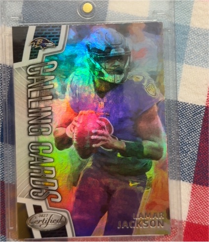 2023 Panini Certified #CALL-12 Lamar Jackson Calling Cards — front