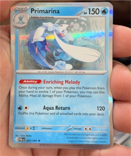 Pokémon TCG 2017 #020 Primarina — front