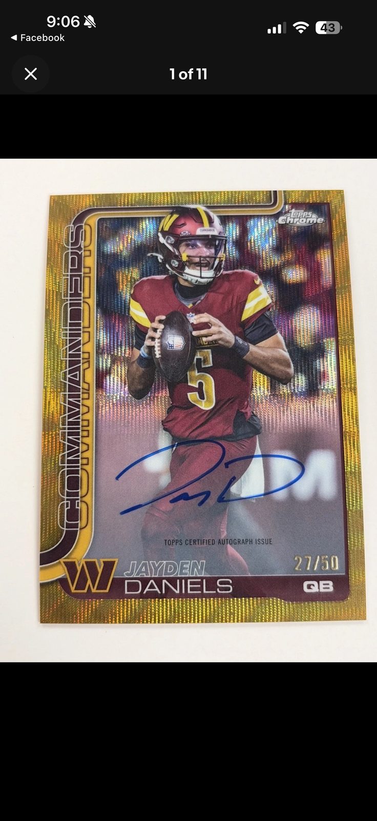 2025 Topps Chrome #BA-JD Jayden Daniels — front