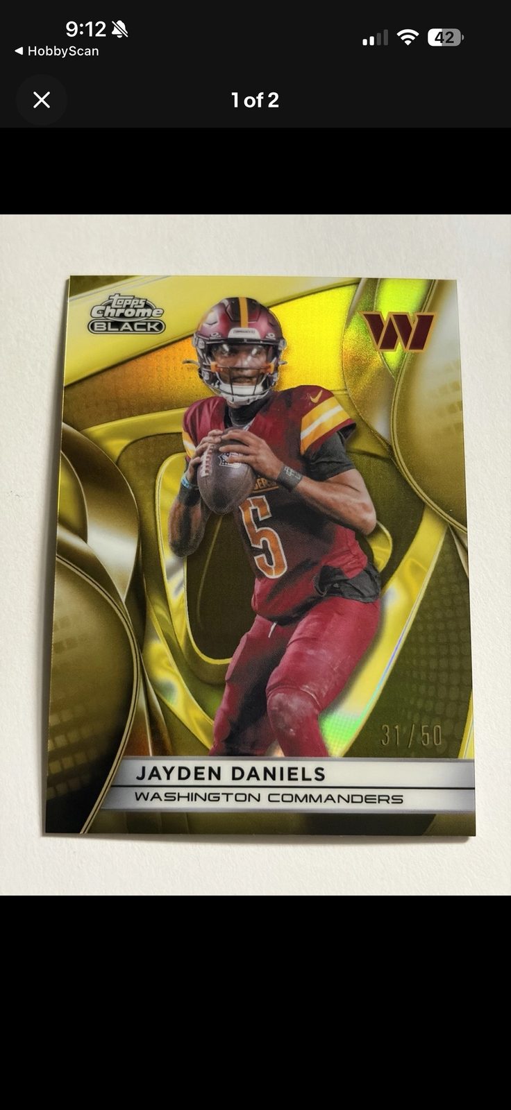 2025 Topps Chrome Black #100 Jayden Daniels — front